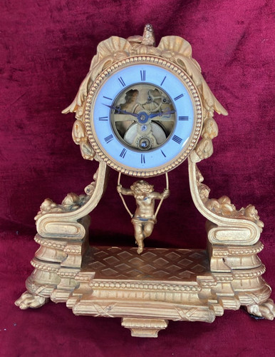 French antique swinging cherub - antique,