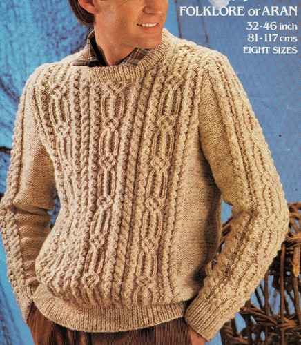 2107 mans aran jumper - 2107, 32-46"