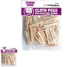 96 X HEAVY DUTY WOODEN CLOTHES PEGS LAUNDRY WASHING LINE PEG RUST FREE SPRING
