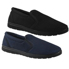 Mens slip trainers canvas - on,