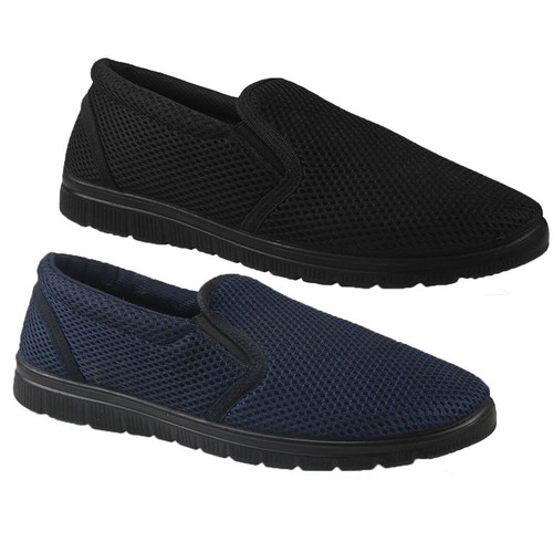 Mens slip trainers - slip, canvas