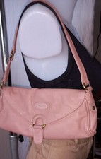 Oriano vintage real leather handbag carry/shoulder coin purse in pink