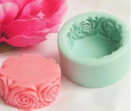 Round floral rose soap - rose,