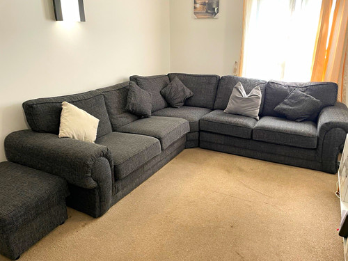 Grey fabric corner sofa - grey,
