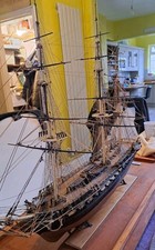 USS Constitution Maritime Deco Antique Style Wooden Sailing Ship Model No Kit