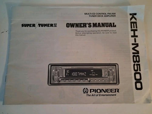 Pioneer keh m8500 owners - pioneer, keh-m8500