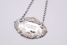 Vintage Sterling Silver Port Decanter Label Hallmarked Birmingham 1993