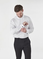Mens White Dress Shirt Double