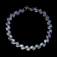 Silver Bracelet Blue Tanzanite