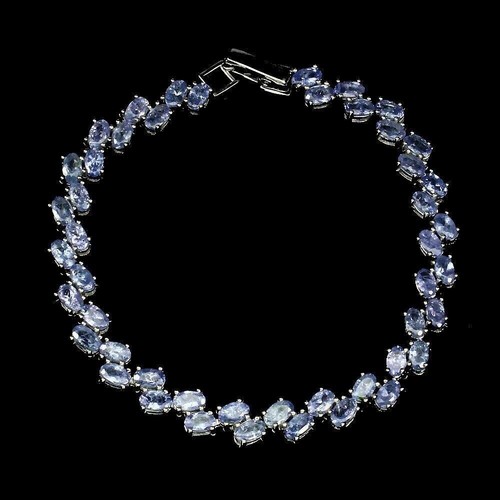 Silver bracelet blue tanzanite - silver,