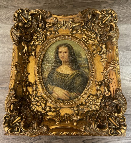 Vintage mona lisa original oil - mona,