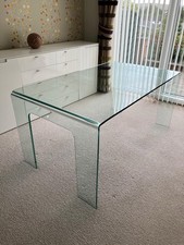 Large contemporary glass dining table by Dwell