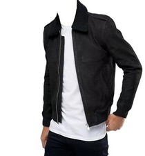 Men suede leather jacket - men's,