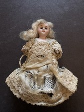 Beautiful 4 " ( 10 cm)  Antique Miniature Mignonette All Bisque Doll