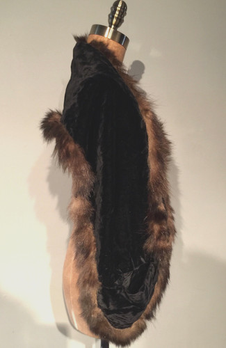 Real fur trimmed velvet silk - trimmed,
