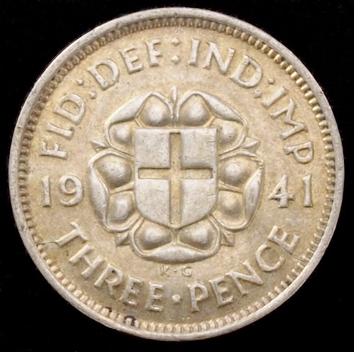 500 silver threepence - gb,