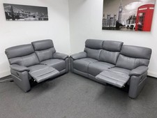 DFS Charcoal Grey Milano Leather Electric Reclining Sofa Range | This Suite