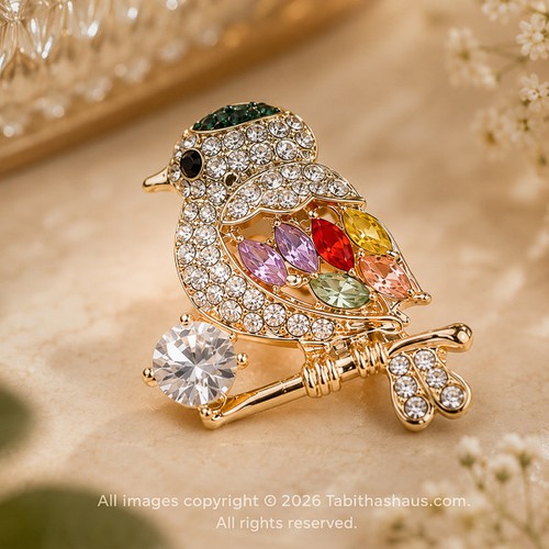 Vintage robin bird brooch - vintage,
