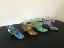 Lot of 4 Fenton Glass Slippers