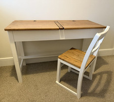 Vintage Double Twin School Desk with chair in beautiful refurbished condition