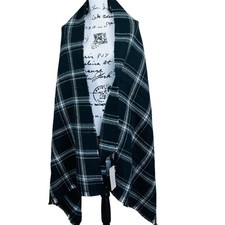 Zara Black Plaid Long Scarf