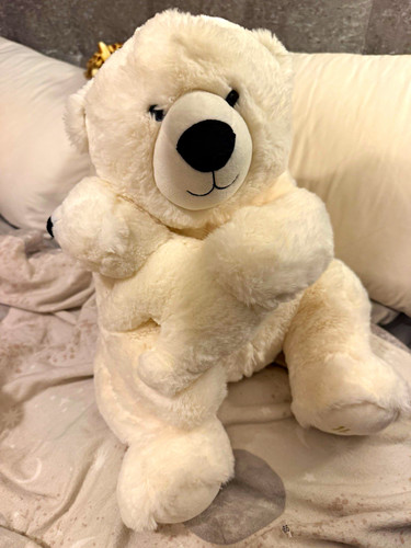Harrods white plush teddy bear - white,