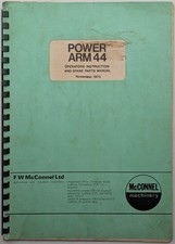 Original McConnel Power Arm 44 Operators Instructions & Spare Parts Manual, 1973