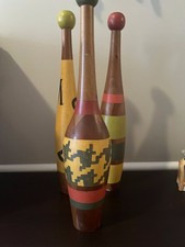 3 Antique Vintage Painted