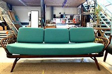 RETRO VINTAGE ERCOL STUDIO COUCH SOFA DAY BED REFURB'D TEAL BLUE GREEN  
