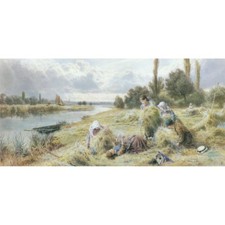 Children Playing in a Hayfield