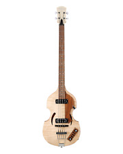 Caraya SBG008 Flamed Maple 4-String Semi-Hollow Electric Bass Guitar