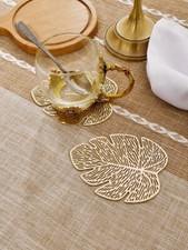 Leaf Shaped PVC Drink Coasters