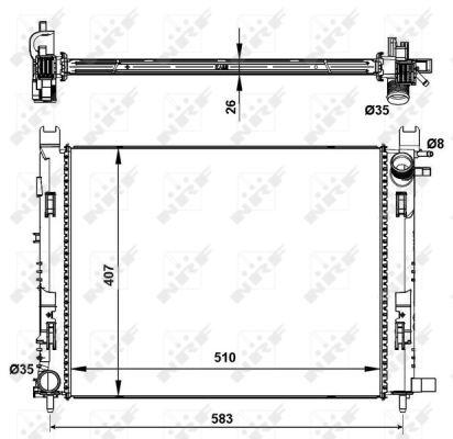 Radiator sjr fits dacia - radiator,