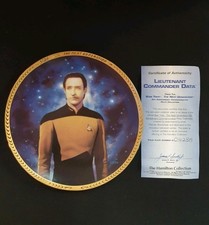 1993 Star Trek Next Generation Data Hamilton Collection Plate Ltd Ed 0428A COA