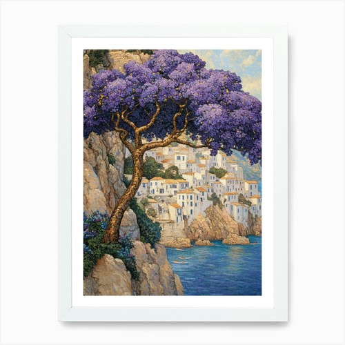 Lilac tree art - print, framed
