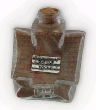 1990's Isle Of Wight Glass Souvenir Alum Bay Multicolour Sand Filled Model House