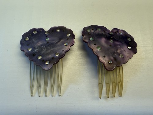Pair antique purple heart - of,
