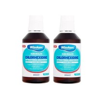 Wisdom Chlorhexidine Antibacterial Mouthwash Fresh Mint Alcohol Free- 2 x 300ml