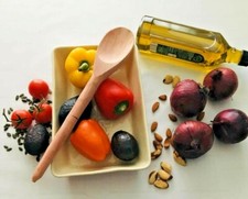 Large strong solid natural wood heavy duty wooden spoon spatula 15.3" x 3.5"in 