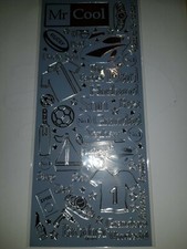 Peel Offs - male relative words and sports equipment - grey - Set No. 53