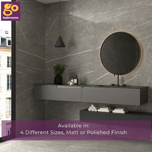 Grey marble porcelain tile - grey,