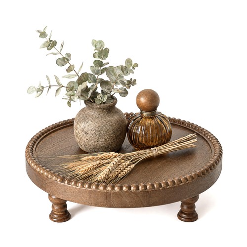 Beaded wood riser round - wood,
