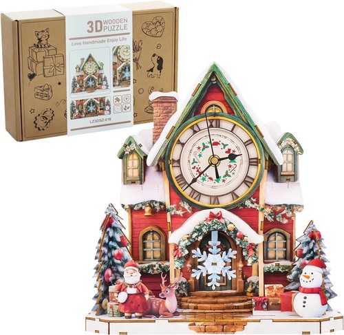 Wooden puzzle clock diy - 3d,