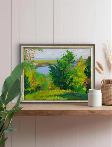 Summer landscape oil painting - landscape,