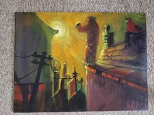 Chimney Sweeps Heat Rise By RICHARD HUBBARD Original Painting 16x12