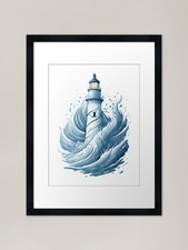 Cartoon Lighthouse. Framed Art