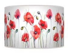 Red poppy Flower Floral Lampshade Pendant Drum Handmade Lamp Shade #606