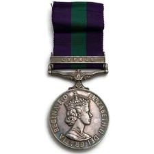 General Service Medal GSM Cyprus Emergency Campaign Clasp Bar - Royal Artillery