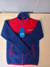 Berghaus Mens Syker Full zip Fleece Dark Blue/Dark Red