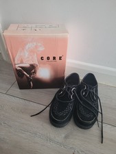 Kids Creepers Rockabilly Punk Shoes Black Size 12 Girls/boys Great Condition